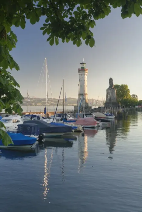 Framed Print : Lighthouse and Bavarian Lion at the port at sunset, Lindau, Lake Constance, Bavaria Framed Print : Lighthouse and Bavarian Lion at the port at sunset, Lindau, Lake Constance, Bavaria