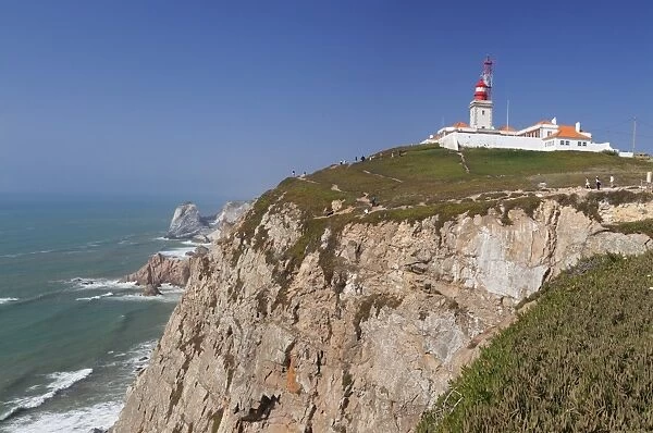 Lighthouse, Cabo da Roca, the westernmost point of Europe, Atlantic Ocean, Estremadura