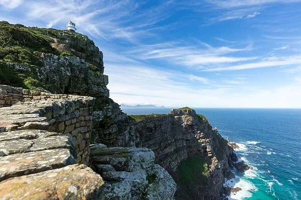 Lighthouse and Cape Point on the Cape Peninsula, South Africa, Africa