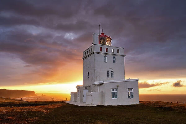 A lighthouse in Dyrholaey on the southern coast of Iceland, Polar Regions