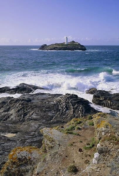 Lighthouse, Godrevy Point, St Ives Bay, Cornwall, England, UK