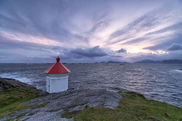 Lighthouse of Henningsvaer, Nordland county, Lofoten Islands, Norway