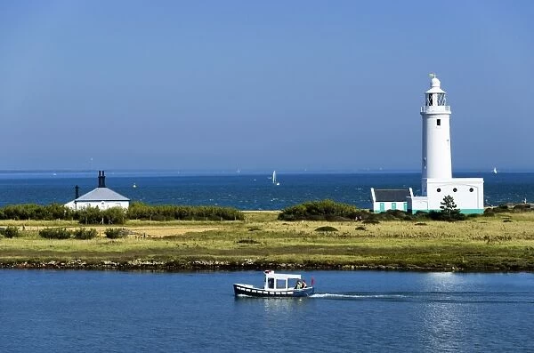 Lighthouse at Hurst Castle, Keyhaven, Hampshire, England, United Kingdom, Europe