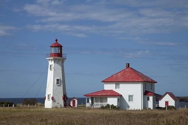 A lighthouse on the island of Havre-Aubert, Iles de la Madeleine (Magdalen Islands)