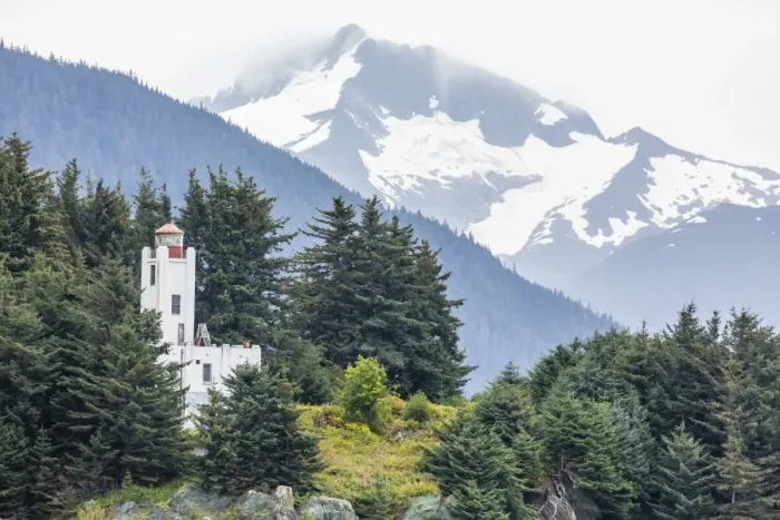 Framed Print : Lighthouse just north of Juneau, Southeast Alaska, United States of America, North America Framed Print : Lighthouse just north of Juneau, Southeast Alaska, United States of America, North America