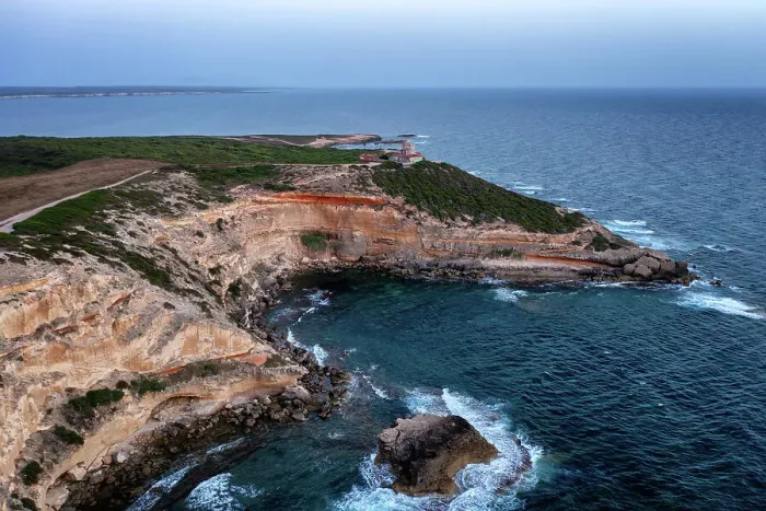 Framed Print : Lighthouse on Mannu Cape wild coast of Sardinia, aerial drone view at sunset, Sardinia, Italy, Mediterranean, Europe Framed Print : Lighthouse on Mannu Cape wild coast of Sardinia, aerial drone view at sunset, Sardinia, Italy, Mediterranean, Europe
