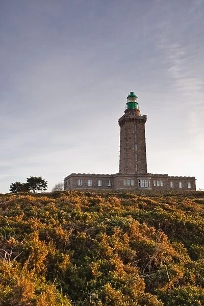 The lighthouse on the tip of Cap Frehel, Cote d Emeraude (Emerald Coast), Brittany, France, Europe