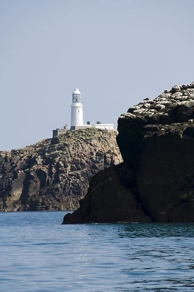 Lightouse on Round Island, Isles of Scilly, off Cornwall, United Kingdom, Europe