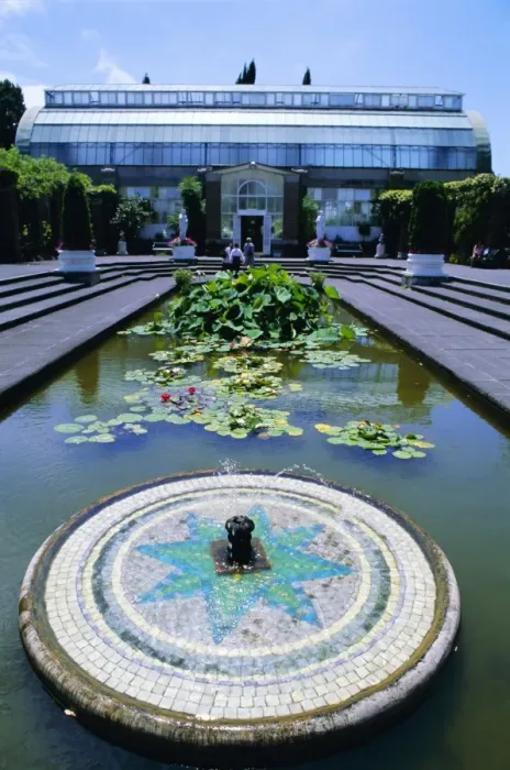Framed Print : Lily pond and fountain Framed Print : Lily pond and fountain