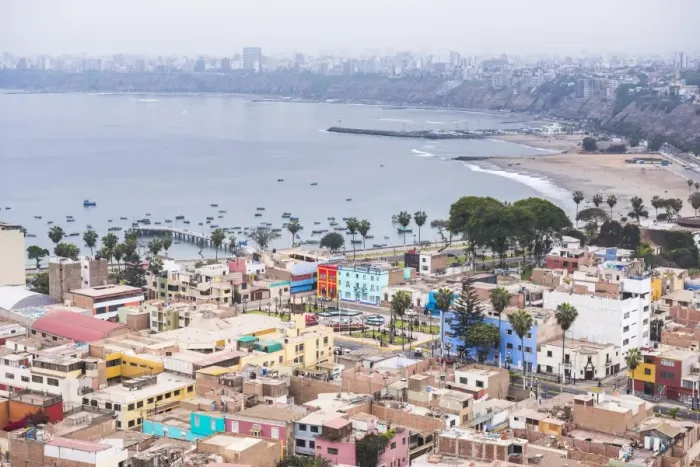Framed Print : Lima seen from Cerro San Cristobal, Lima Province, Peru, South America Framed Print : Lima seen from Cerro San Cristobal, Lima Province, Peru, South America