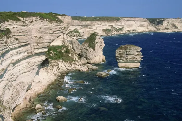 Framed Print : Limestone cliffs on the coastline near Bonifacio, island of Corsica, France Framed Print : Limestone cliffs on the coastline near Bonifacio, island of Corsica, France