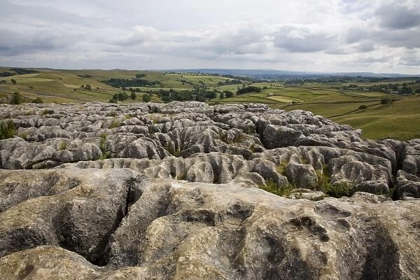 Limestone pavement and weathering above Malham Cove, Yorkshire Dales National Park