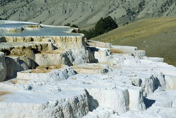 Limestone terraces formed by volcanic water depositing