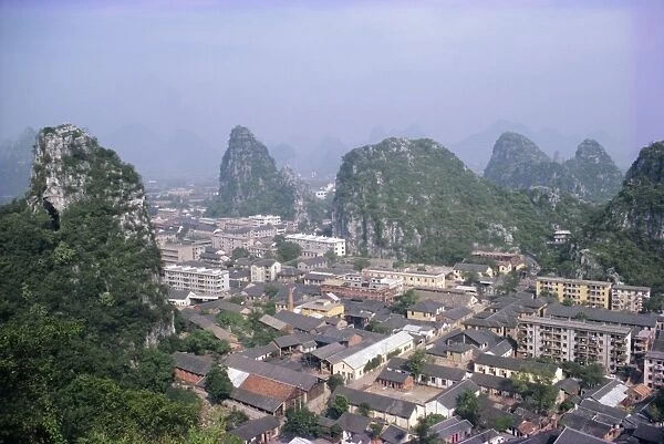 Limestone towers in the city of Guilin, Guangxi Province, China