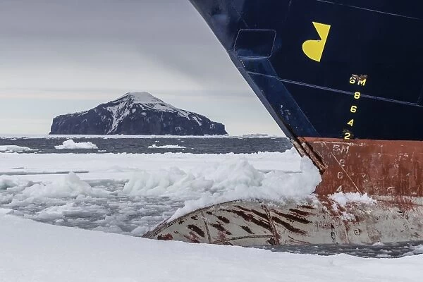 The Lindblad Expeditions ship National Geographic Explorer in Shorefast Ice, Antarctic Sound