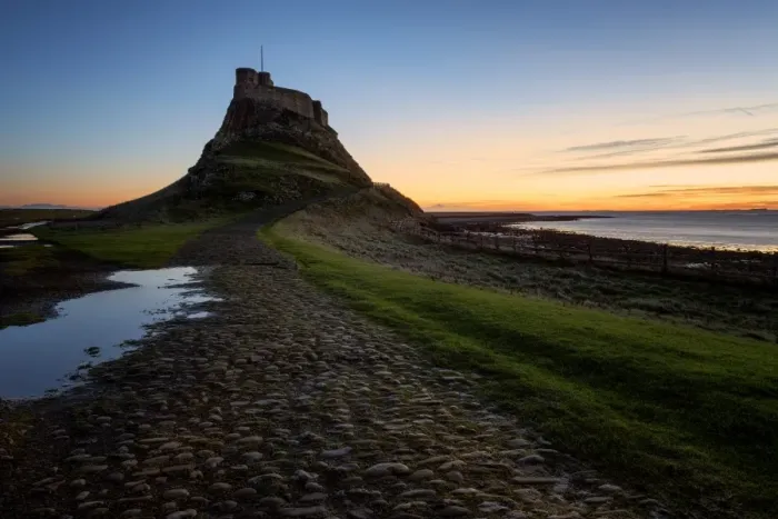 Framed Print : Lindisfarne Castle at dawn, Northumberland, England, United Kingdom, Europe
