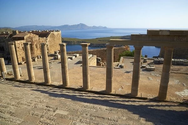 Lindos Acropolis, Lindos, Rhodes, Dodecanese, Greek Islands, Greece, Europe