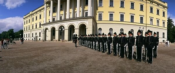 Line of guards in front of the Palace