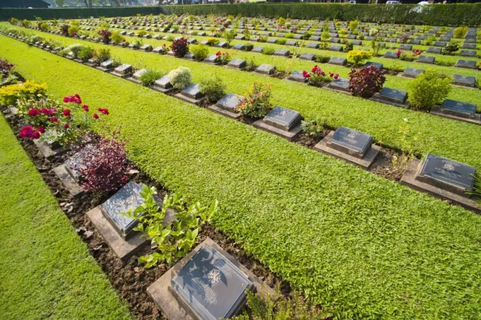 Framed Print : Lines of hundreds of graves at Kanchanaburi War Cemetery, Thailand, Southeast Asia, Asia Framed Print : Lines of hundreds of graves at Kanchanaburi War Cemetery, Thailand, Southeast Asia, Asia