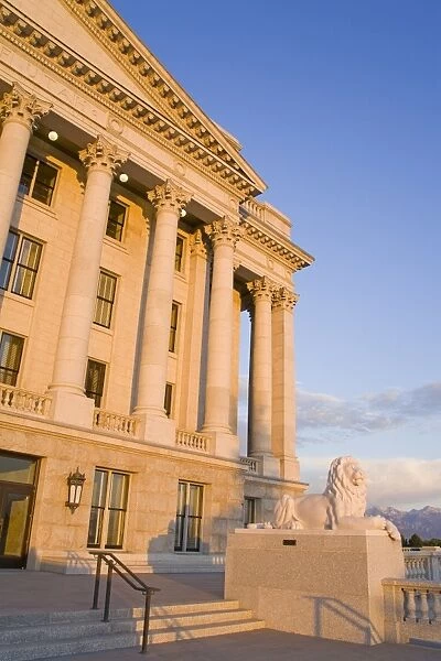 Lion sculpture on the State Capitol Building, Salt Lake City, Utah, United States of America