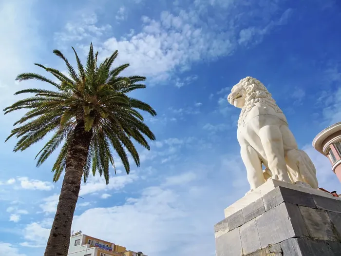Framed Print : Lion Statue at Pythagora Main Square, Samos Town, Samos Island, North Aegean, Greek Islands, Greece, Europe Framed Print : Lion Statue at Pythagora Main Square, Samos Town, Samos Island, North Aegean, Greek Islands, Greece, Europe