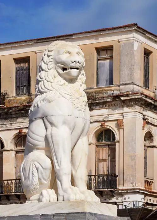 Framed Print : Lion Statue at Pythagora Main Square, Samos Town, Samos Island, North Aegean, Greek Islands, Greece, Europe Framed Print : Lion Statue at Pythagora Main Square, Samos Town, Samos Island, North Aegean, Greek Islands, Greece, Europe