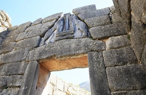 The Lions Gate in the ruins of the ancient city of Mycenae, UNESCO World Heritage Site
