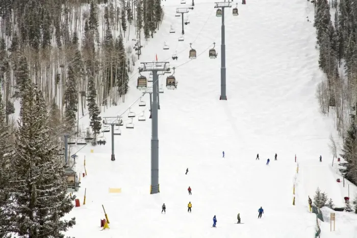 Framed Print : Lionshead Village ski run Framed Print : Lionshead Village ski run