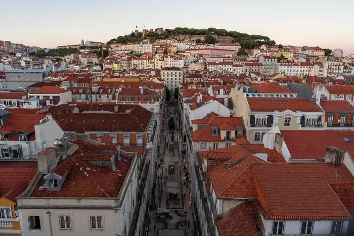 Framed Print : Lisbon city at sunset, Lisbon, Portugal Framed Print : Lisbon city at sunset, Lisbon, Portugal