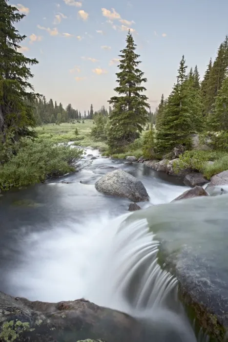 Framed Print : Little Bear Creek cascade at sunrise, Shoshone National Forest, Wyoming Framed Print : Little Bear Creek cascade at sunrise, Shoshone National Forest, Wyoming