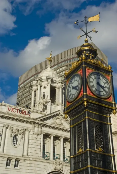 Framed Print : Little Ben clock tower, Victoria Palace Theatre, Victoria, London, England
