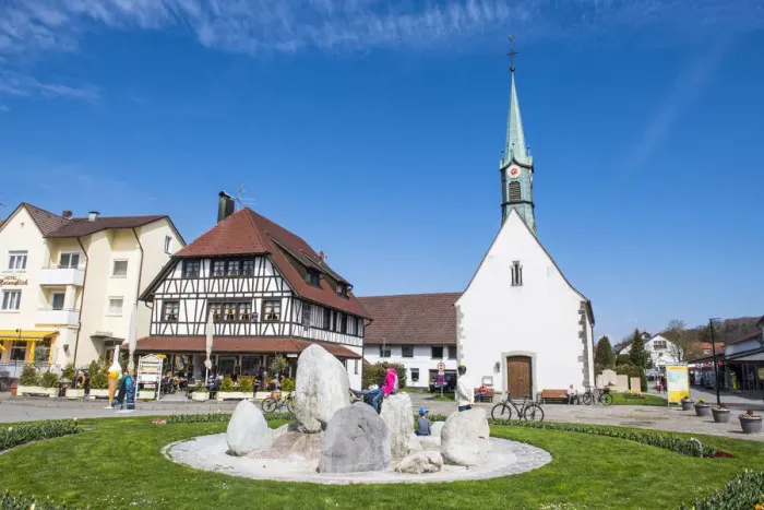 Framed Print : Little church in Unteruhldingen on Lake Constance, Germany, Europe Framed Print : Little church in Unteruhldingen on Lake Constance, Germany, Europe