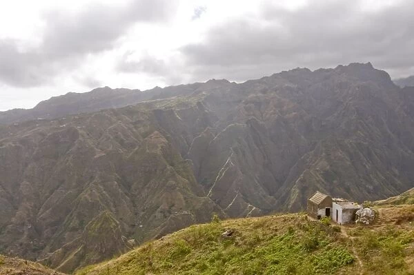 Little house in rocky landscape, San Antao, Cape Verde Islands, Africa