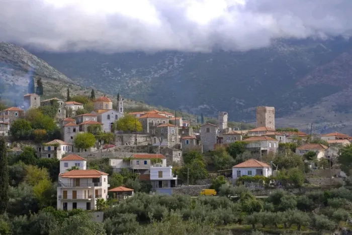 Framed Print : Little mountain village in the Lakonian Mani, Peloponnese, Greece, Europe Framed Print : Little mountain village in the Lakonian Mani, Peloponnese, Greece, Europe