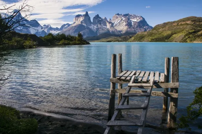 Framed Print : Little pier on Lake Pehoe in the Torres del Paine National Park, Patagonia, Chile, South America Framed Print : Little pier on Lake Pehoe in the Torres del Paine National Park, Patagonia, Chile, South America