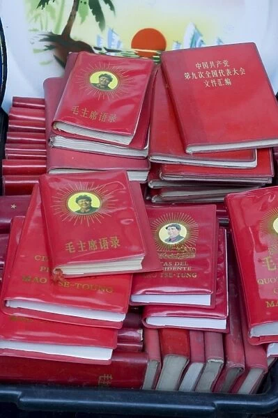 Little red books for sale at the Great flea market, Pan Jia Yuan, Beijing, China, Asia