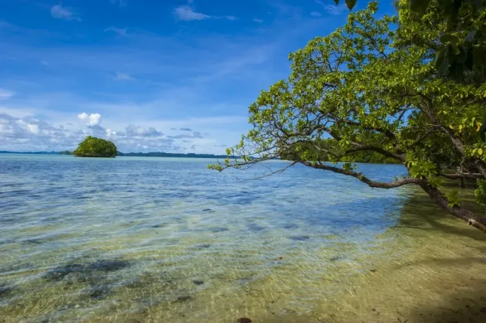 Framed Print : Little rock islet in the famous Rock islands, Palau, Central Pacific, Pacific