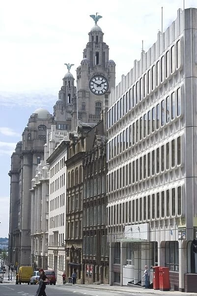 The Liver Building, one of the Three Graces, Liverpool, Merseyside, England
