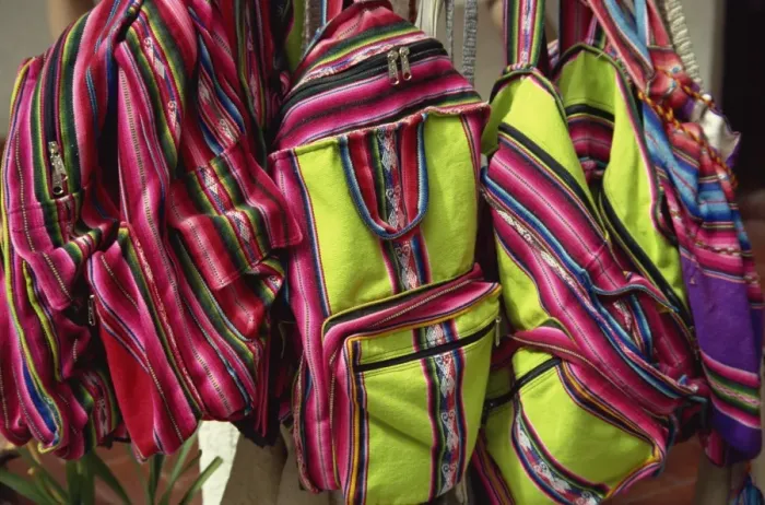 Framed Print : Llama wool bags, La Paz, Bolivia, South America Framed Print : Llama wool bags, La Paz, Bolivia, South America