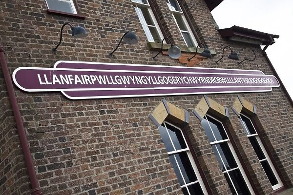 Llanfair PG train station, the longest town name in the world, Wales, United Kingdom