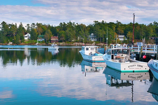 Lobster fishing boats, Boothbay Harbor, Maine, New England, United States of America, North America