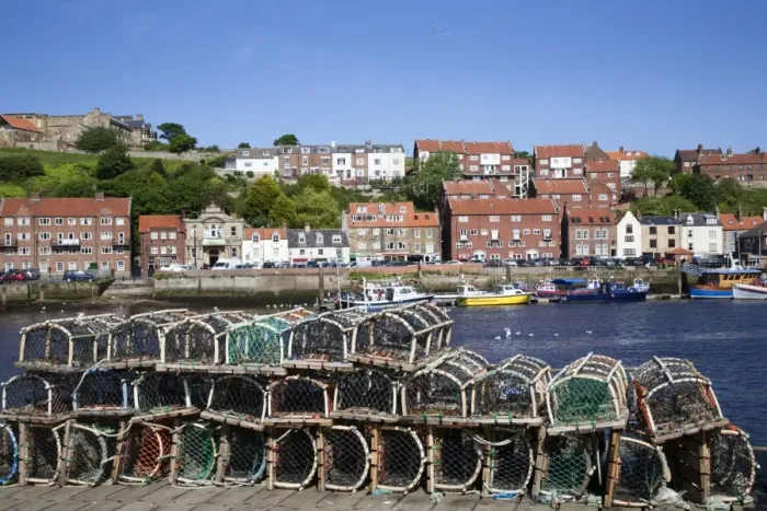 Framed Print : Lobster pots at Endeavour Wharf in Whitby, North Yorkshire, Yorkshire, England, United Kingdom, Europe Framed Print : Lobster pots at Endeavour Wharf in Whitby, North Yorkshire, Yorkshire, England, United Kingdom, Europe