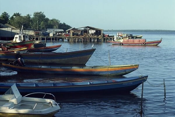 Local boats on the Orinoco river at Pedernales