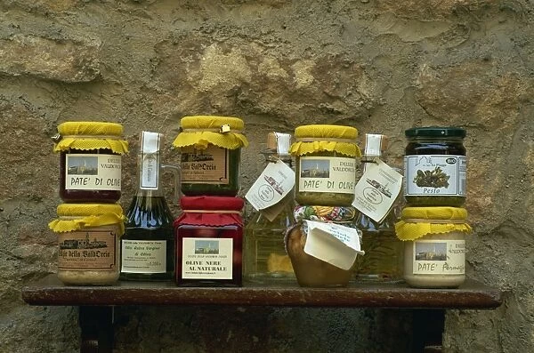 Local produce for sale, Pienza, Tuscany, Italy, Europe