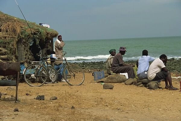 Locals on beach, Gambia, West Africa, Africa