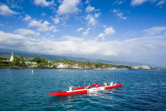 Framed Print : Locals working out in their outrigger canoes, Kailua-Kona, Big Island, Hawaii, United States of America, Pacific Framed Print : Locals working out in their outrigger canoes, Kailua-Kona, Big Island, Hawaii, United States of America, Pacific