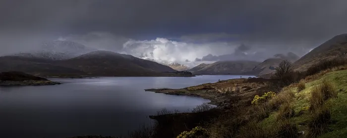 Framed Print : Loch cluanie dramatic landscape in the Scottish highlands