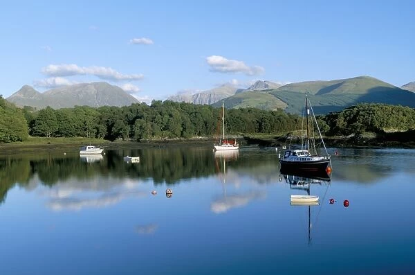 Loch Leven with boats and reflections
