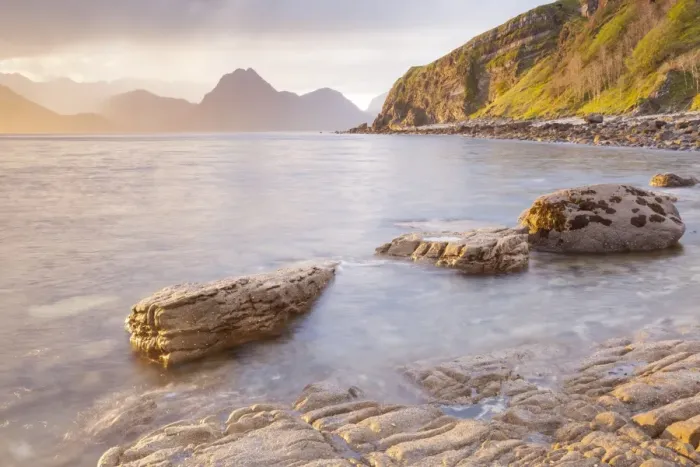 Framed Print : Loch Scavaig and the Cuillin Hills on the Isle of Skye, Inner Hebrides, Scotland, United Kingdom, Europe
