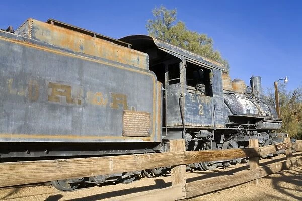 Locomotive in Furnace Creek Museum, Death Valley National Park, California, United States of America, North America